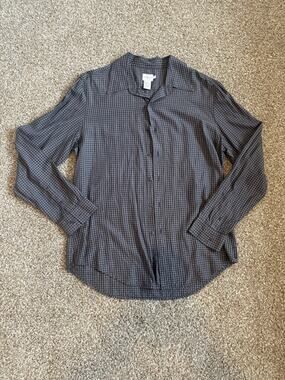 Calvin Klein Mens Silk Button Down Flannel Size LG